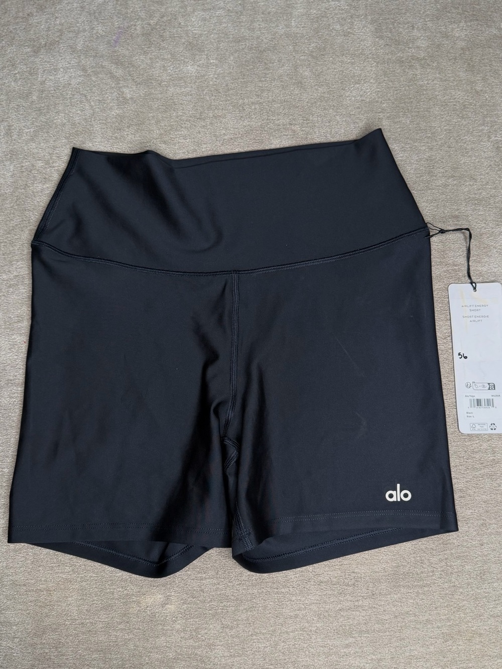ALO Yoga Airlift Energy Black High-Waist Shorts